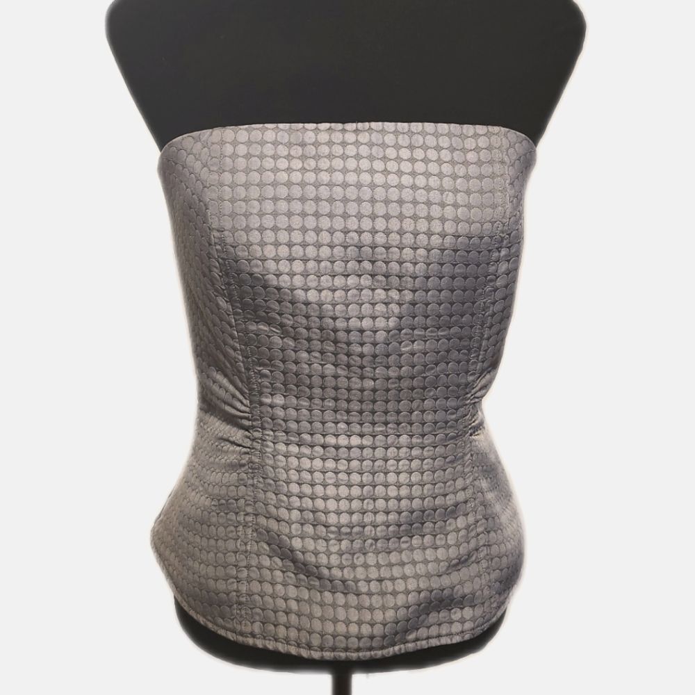 The Limited Back Zip Silver Gray Strapless Top, M
